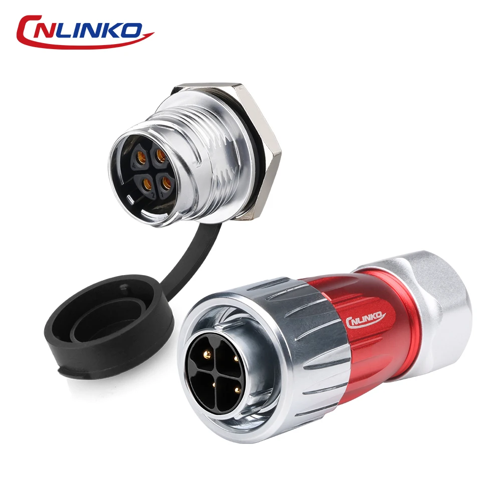 CNLINKO DH20 2-12 Pin Waterproof Metal Connector with Barrier IP68 M20 Solder Panel Mount for LED Display & Stage Lighting