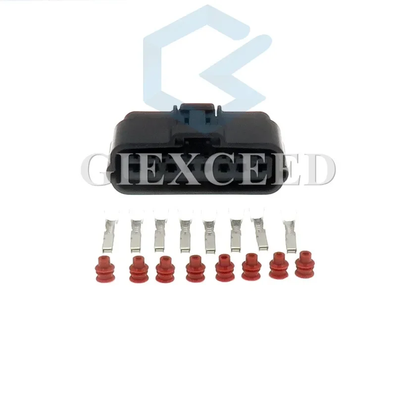 

2 Sets 8 Pin 6195-0038 Waterproof Electrical Sealed Automotive Connector Female Plug AC Assembly Socket With Pins And Seals