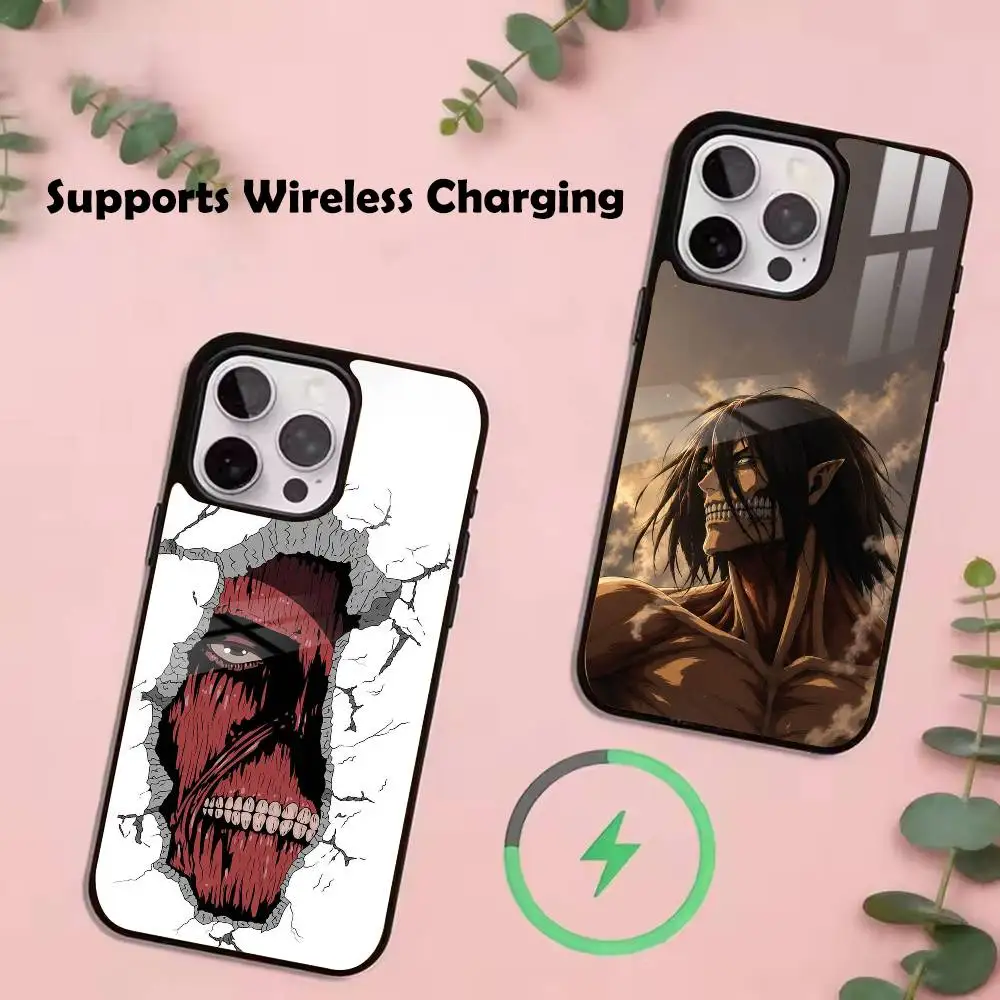 capa-de-telefone-anime-Epico-attack-on-titan-para-iphone-16-15-14-11-12-mini-alex-mirror-com-carregamento-sem-fio