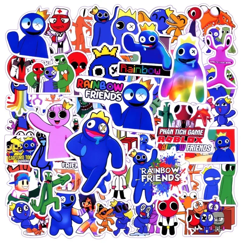 50pcs Roblox Rainbow Friends Stickers Suitcase Water Cup Stationery Mobile Phone Scooter Laptop Refrigerator Decoration Stickers