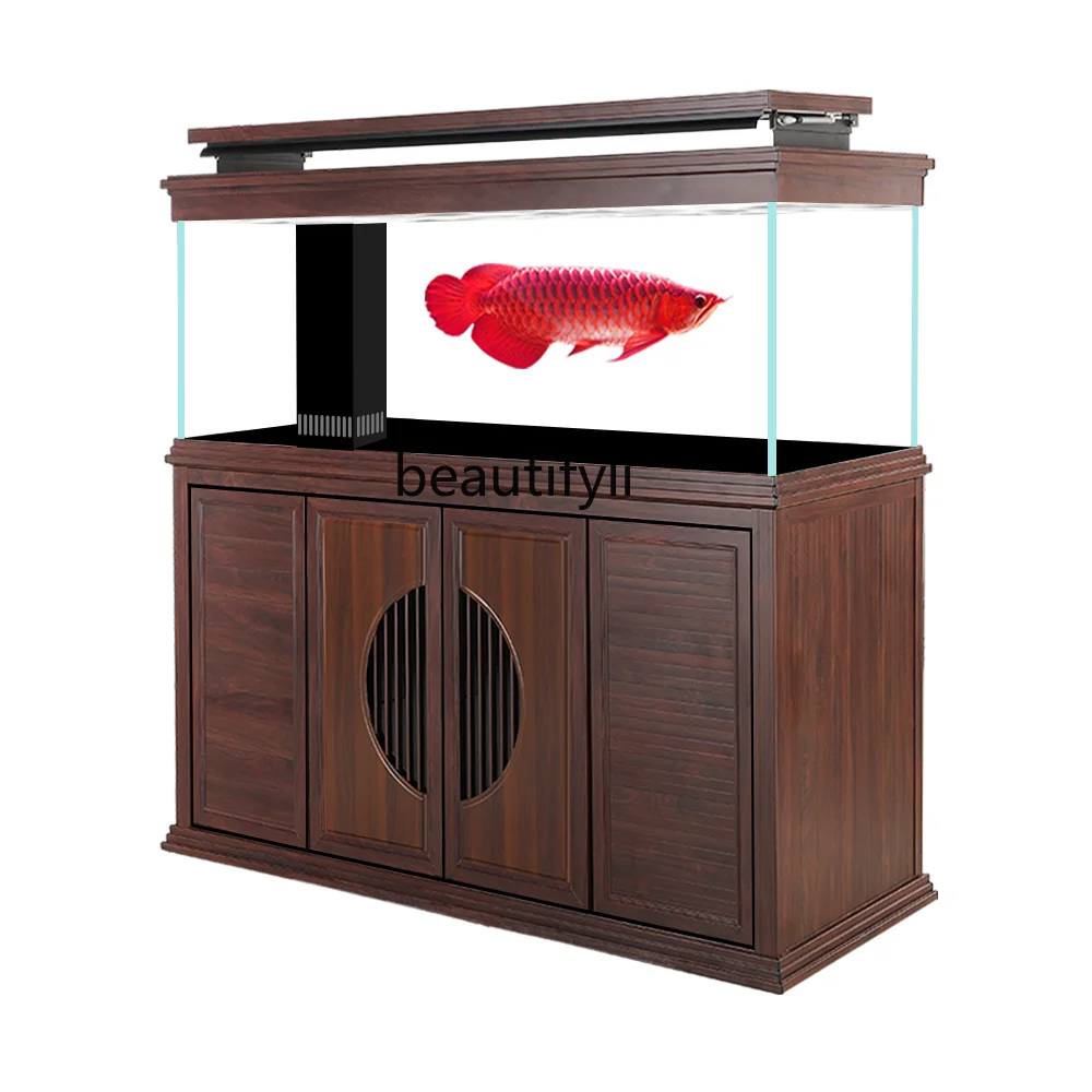 yj Living Room Large Fish Tank Butterfly Automatic Hydrating Sleepy Bottom Filter Super White Glass High-End Widened