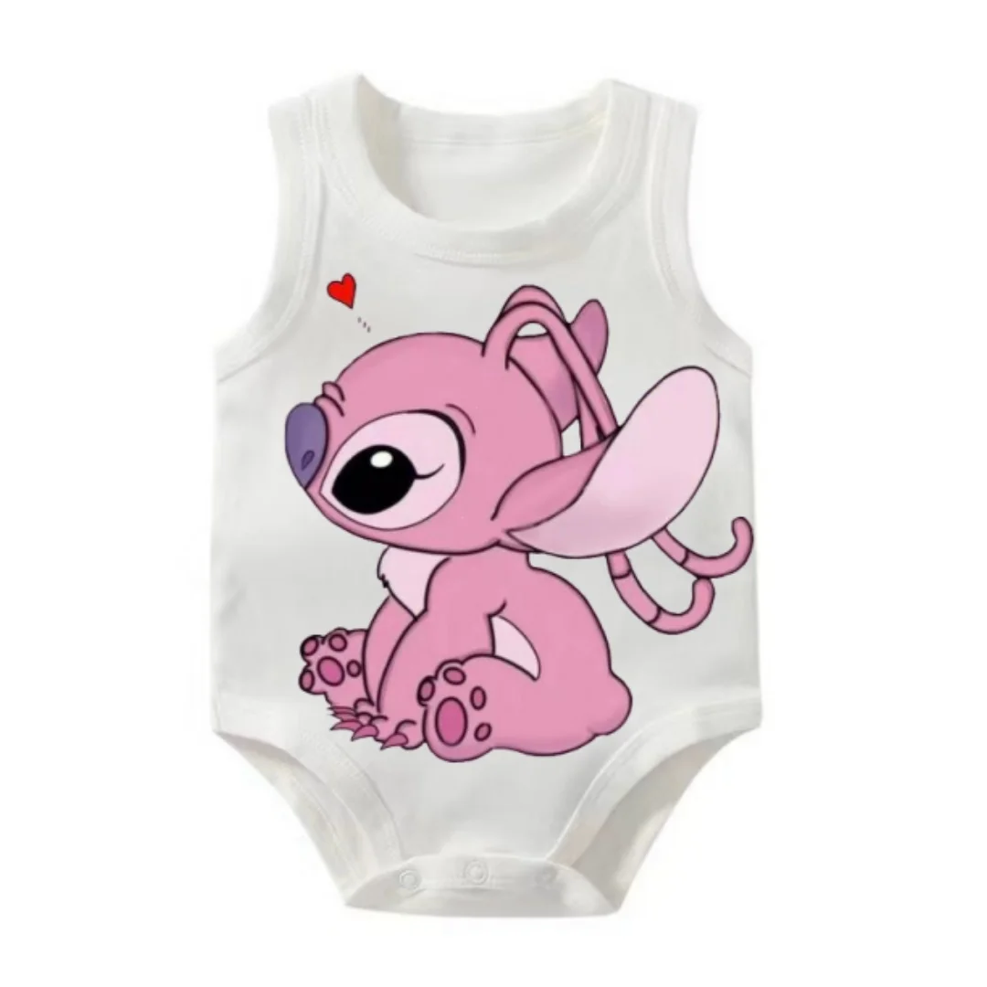 Latest design cartoon animal print baby vest Triangle vest men\'s and women\'s baby jumpsuit Solid sleeveless triangle climbing