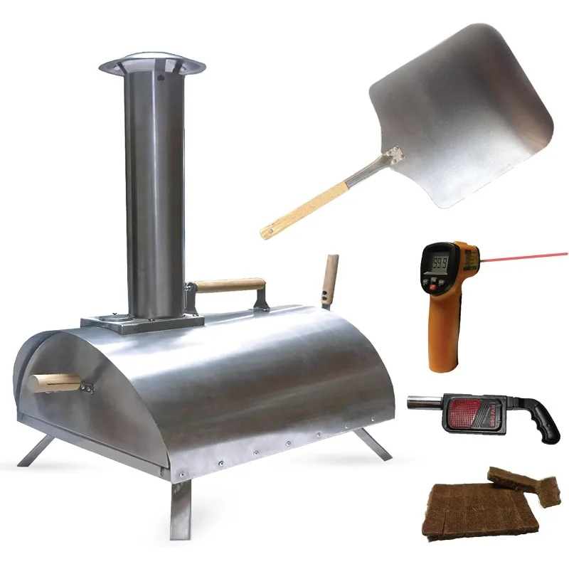 

PoBoy Wood Fired Portable Grill with Peel, Blower, 13" Pizza Stone Accessories K