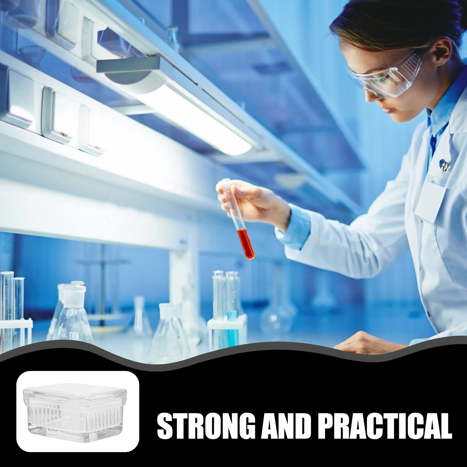 

Стеклянная емкость для окрашивания предметных стекол, большая вместимость, высокая прозрачность, устойчивость к коррозии, для лабораторных микроскопических предметных стекол