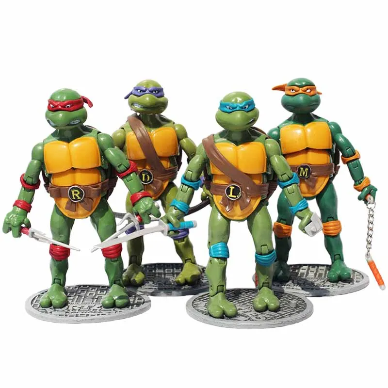 

4PCS TMNT Ninja Turtles Anime Figure Toys Anime Cartoon Action Figure Doll Pvc Model Collection Toys Ornamen Decoration Gift