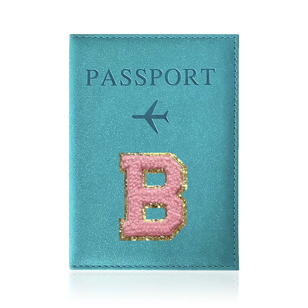 Passports Pouch Passport Protective Cover Pink Letter Series Watertproof Passport Case Passports Holder Pu ID Card Holders