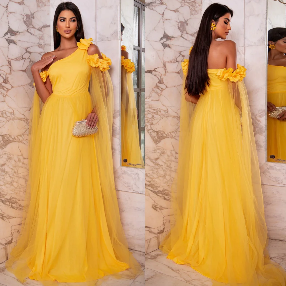 Customized Exquisite High Quality Sparkle Jersey Pleat Homecoming A-line One-shoulder Bespoke Occasion Gown Long Dresses