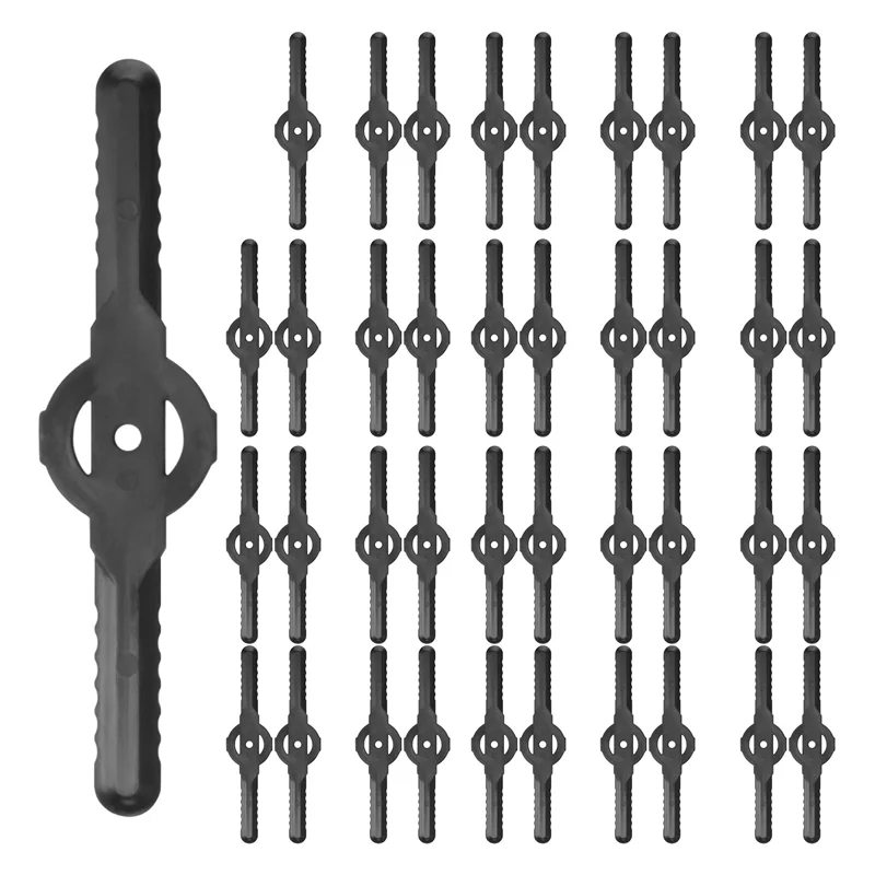 

ABUF-40 шт. пластиковые лезвия триммера для травы, лезвие газонокосилки, беспроводной триммер, садовый инструмент, аксессуары для газонокосилки