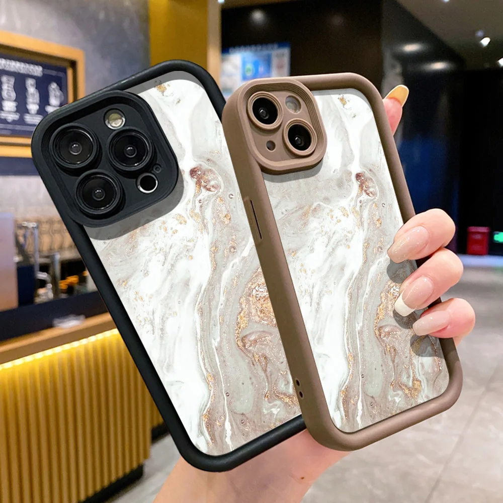 Etui na telefon iPhone 16 15 14 Pro Max Plus 13 12 11 Pro XR X XS Max 7 8 Plus SE2 Obraz olejny Złoty marmur Wstrząsoodporny miękki pokrowiec