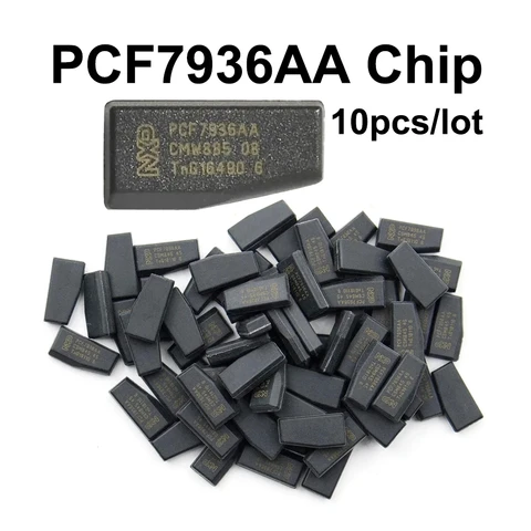 10 шт./лот, оригинальный чип транспондера PCF7936AA ID46 T19 7936AA, разблокировка ID 46 PCF7936 (обновление PCF7936AS), пустой карбоновый автомобильный чип