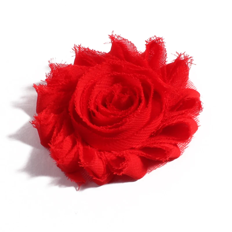 10pcs 2.6 ''15 Farben künstliche weiche schäbige ausgefranste Chiffon Dekorationen Stoff Blumenstrauß für Hochzeit Braut Girlande nach Hause – Detail 10