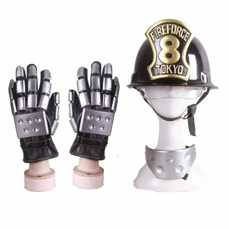 อะนิเมะ Fire Force Prop Enn Enn ไม่มี Shouboutai หมวกกันน็อกถุงมือเกราะ Fire Soldier 8 คอสเพลย์ฮาโลวีนผู้ชายผู้หญิงเกราะหมวก Xmas ของขวัญ