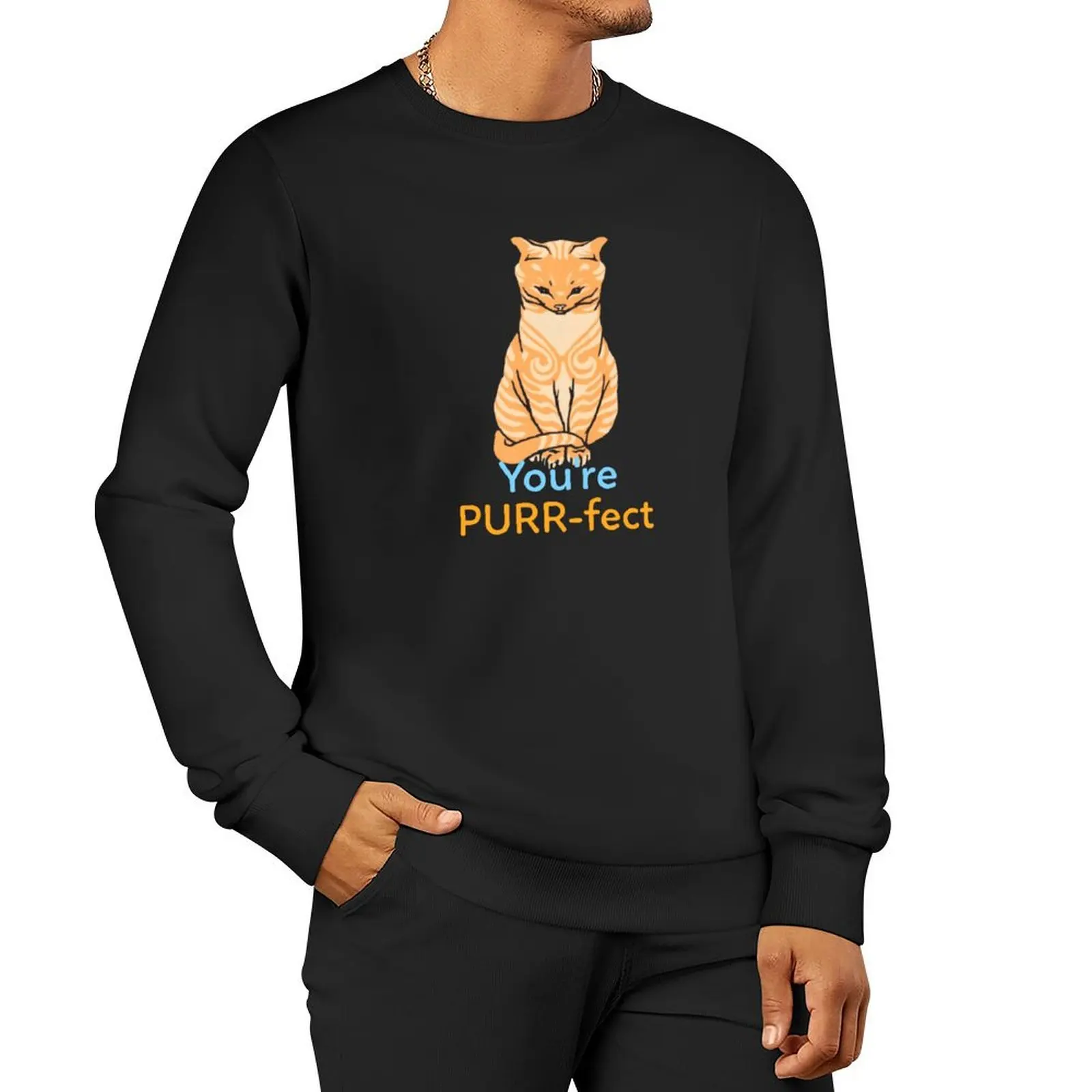 Cute Orange Ginger Cat You're PURR-fect Pullover Hoodie men's sweat-shirt autumn streetwear men winter man sweatshirt