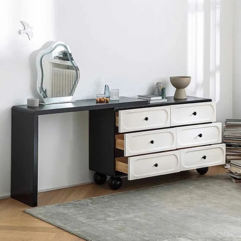Design Modern Dressing Table White Mirror Nordic Aesthetic  Hotel Makeup Table Storage Organizer Women Pentiadeira Furniture