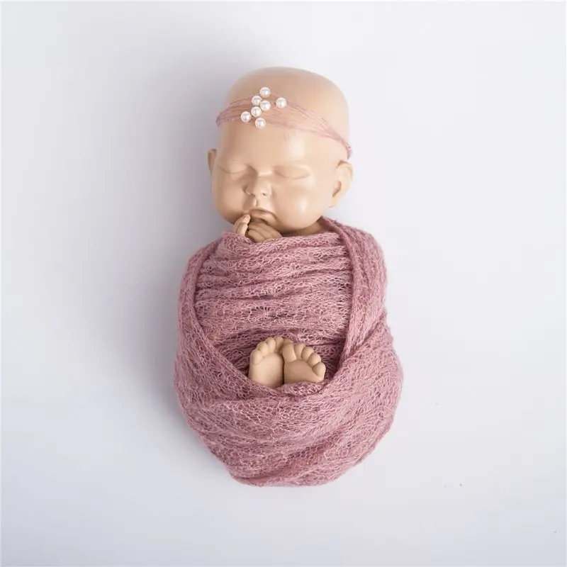 

Newborn Photography Props Wrap Accessories Infant Photo Blanket Solid Mohair Baby Soft 40X150cm/15.75x59.06in