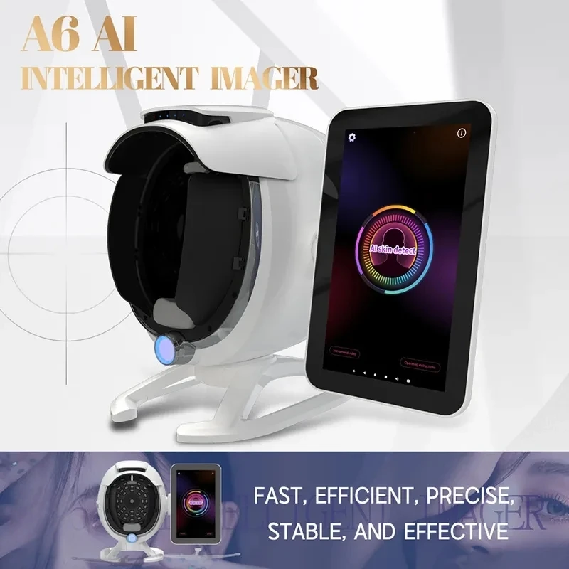 

High Configuration 36 Million A6 Intelligent 3D digital AI Facial Visia Skin Analyzer machine with Handle Microscopic Detector