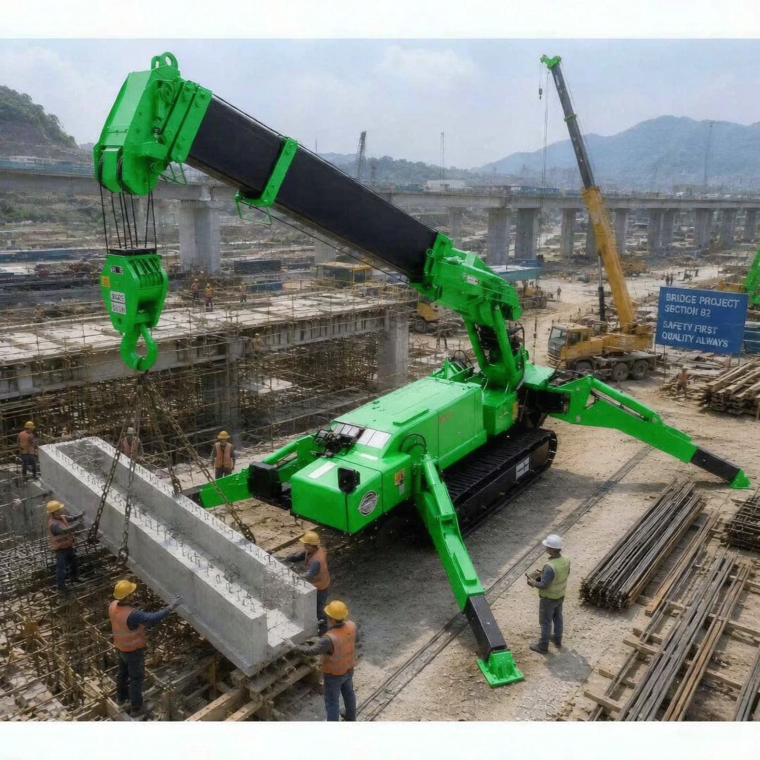 Hot Product Mini Spider Crane Compact Rubber Crawler Hydraulic Remote Control Micro Crane for Indoor Roof Lifting