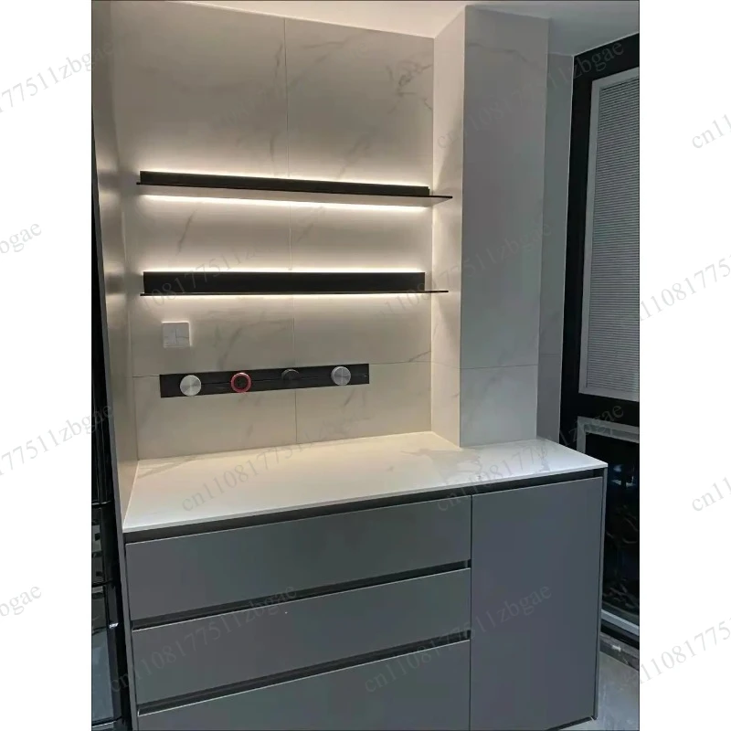 LED Rack Storage Wall   Suitable for Aluminum Alloy Luminous Laminate  Display L-shaped Shelf Bookshelf with Light Metal Baffl