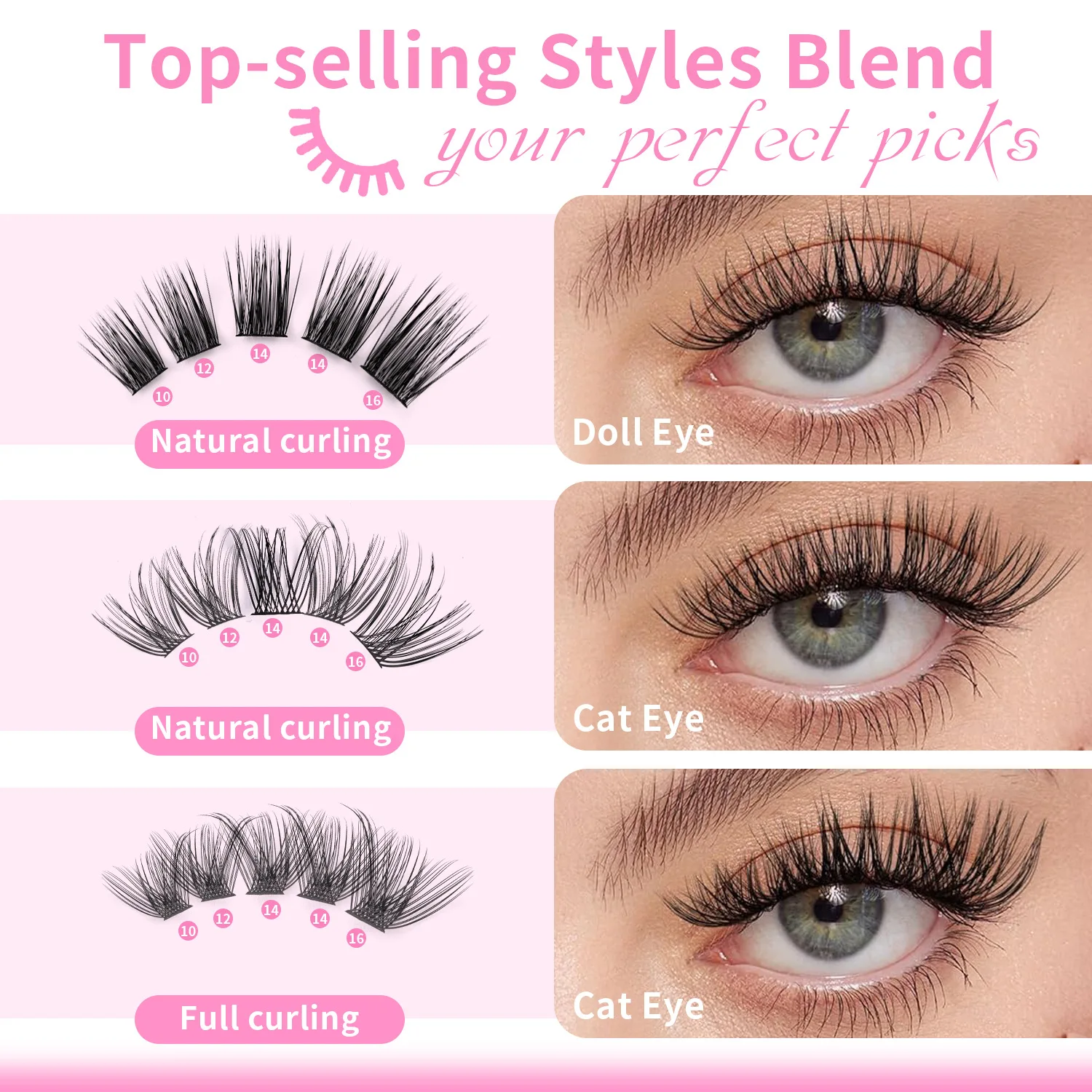 DIY Single Tufted Hair Natural Fluffy Feeling 392 Tufts of Large-capacity Dense Tufted Eyelash Book False Eyelash Suit