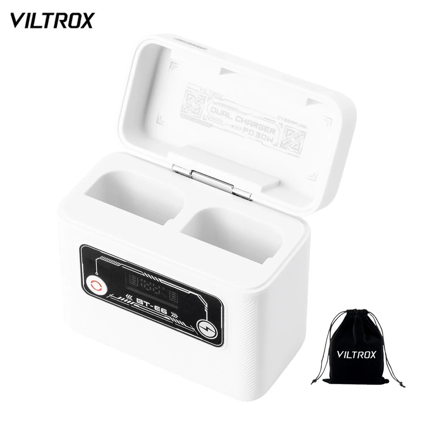 Viltrox 30 ワット高速充電カメラバッテリー充電ケース電源銀行ソニーニコン富士フイルムキヤノン 5500mAh 容量液晶モニター