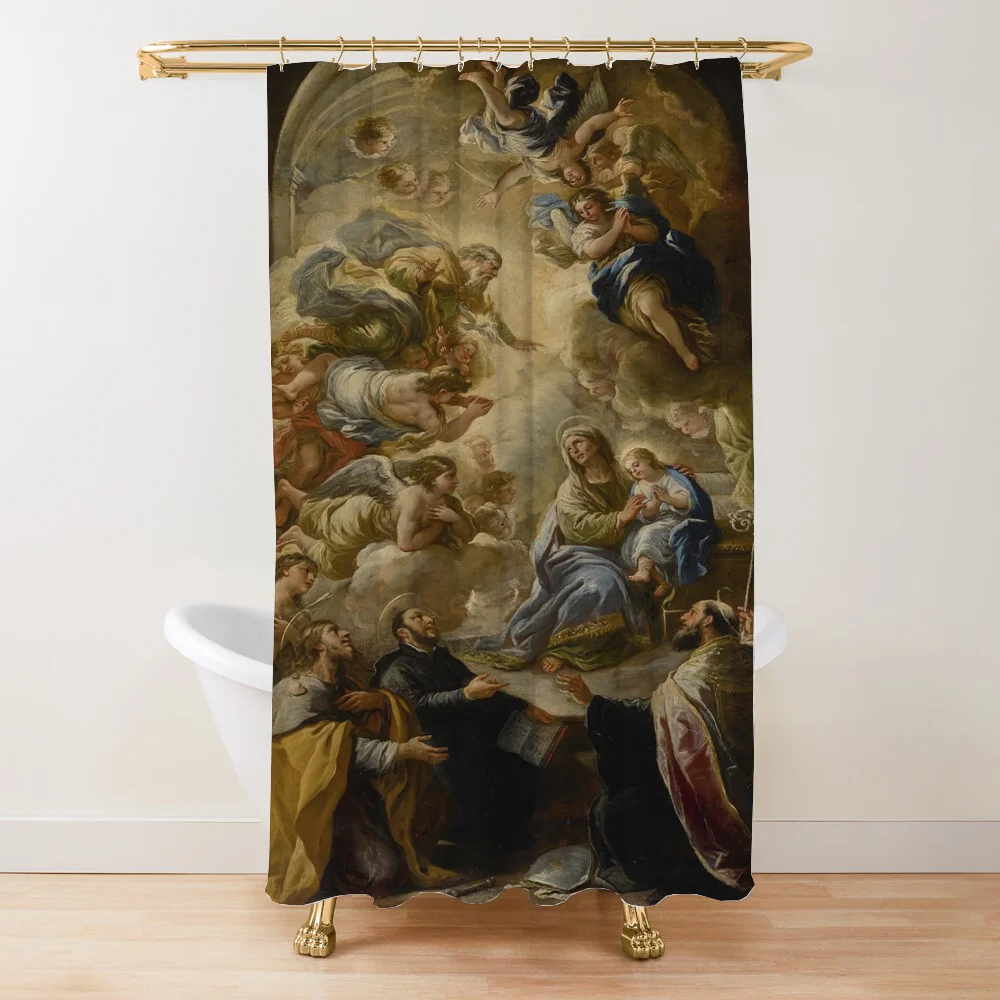 Virgin Mary Bathroom Curtain for Quarto Shower Curtains Folding Partition Accessories Bath Bedrooms Houses Rooms Waterproof the