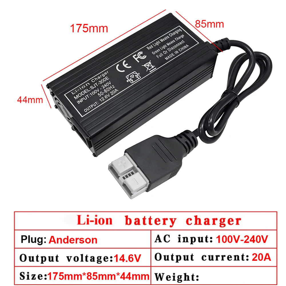 12.6V 20A Li-ion Battery Fast Charger For 3S 12V 10.8V 11.1V Touring Car RV Energy Storage Iron Solar System Lithium Battery