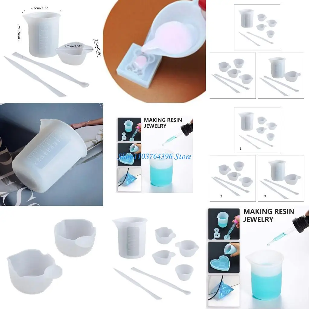 

Разделенная чашка для эпоксидной смолы, палочка для перемешивания, антипригарный мерный стаканчик для перемешивания с точной для