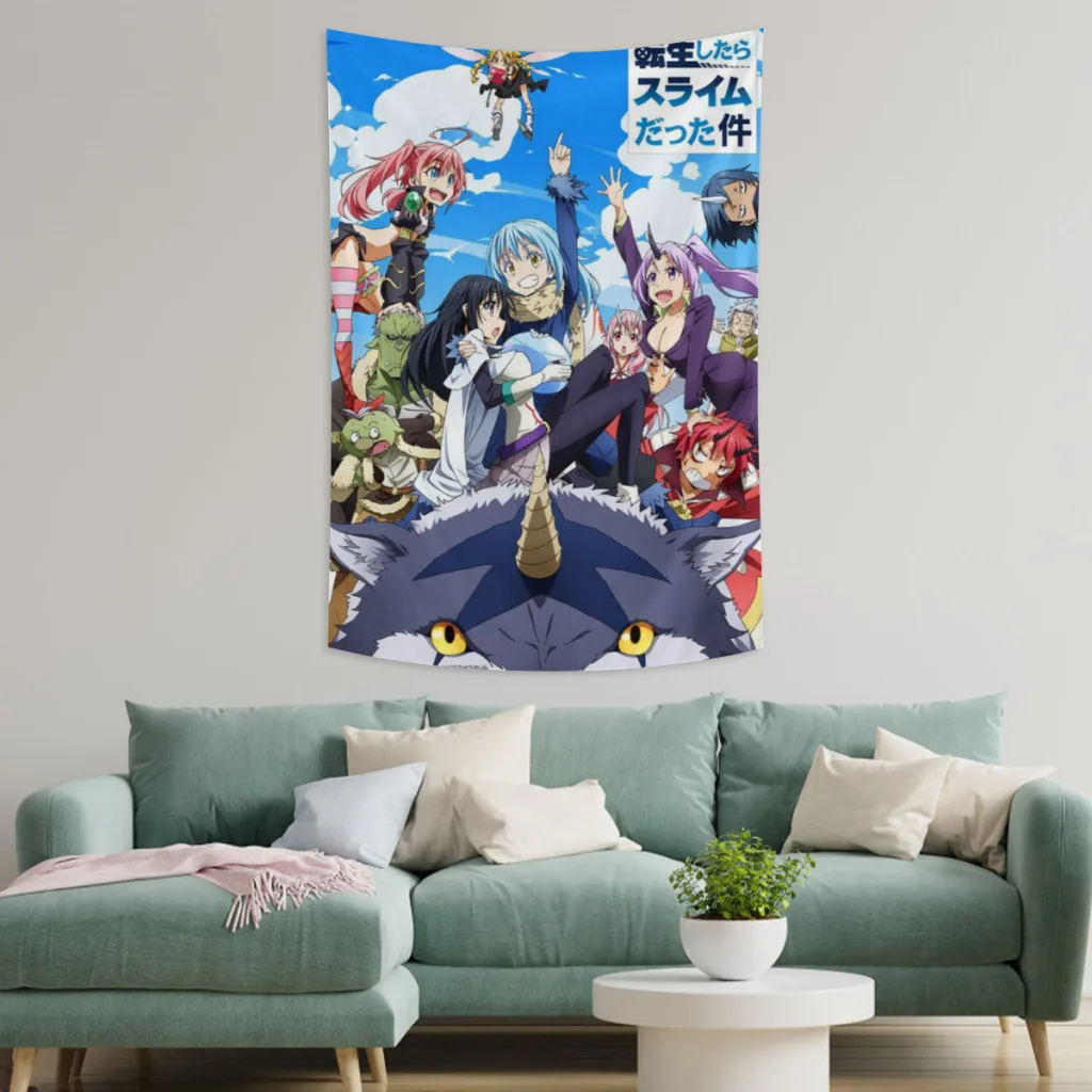 Reincarnated as A Slime Fabric Tapestry    for Wall Bedroom Room Decorating Items