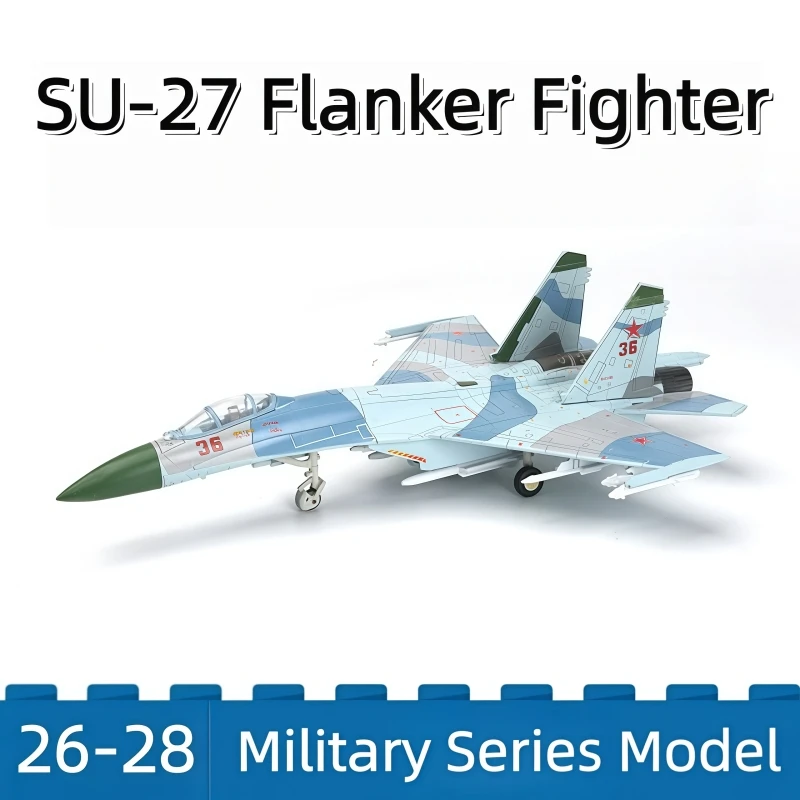1/72 Creative Series New Painting SU-27 Multi-Role Fighter Building Blocks Glue-Free Aircraft DIY Toys For Military Fans Hobby