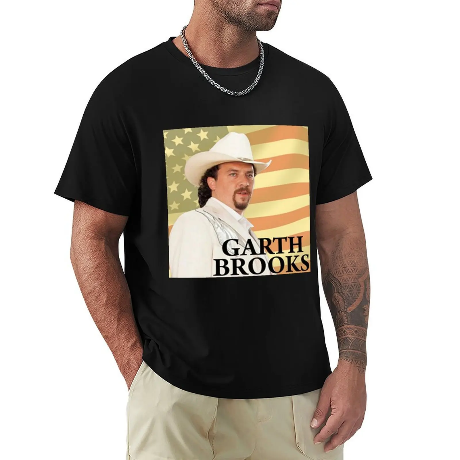 Футболка с американским флагом Гарт Брукс аниме незаменимая футболка дизайн на заказ ваша личная одежда на заказ для мужчин