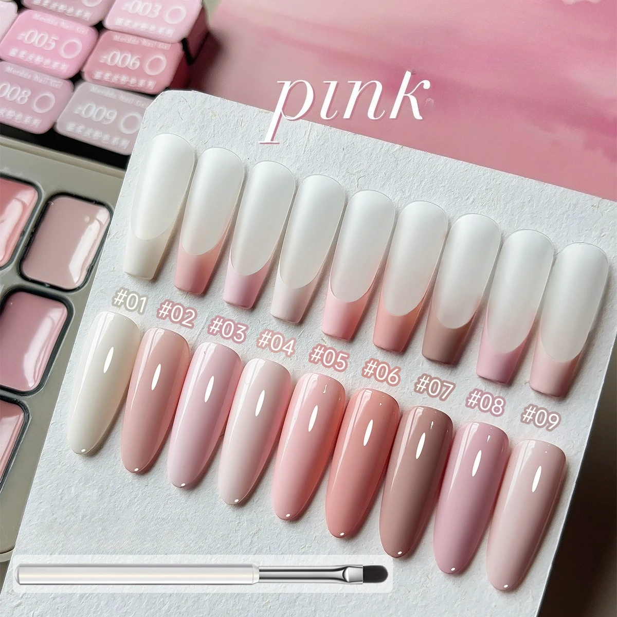 9 couleurs solide gelée rose nu translucide Gel vernis à ongles ensemble Semi Permanent tremper UV/LED Nail Art manucure Gel vernis