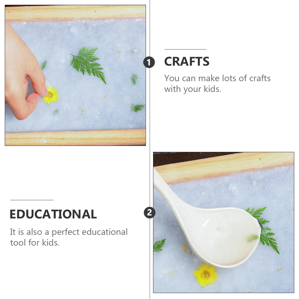 Ensemble d'outils de fabrication de papier faits à la main, cadre en bois, Kit de pâte sèche pour enfants, Protection de l'environnement, artisanat éducatif, bricolage