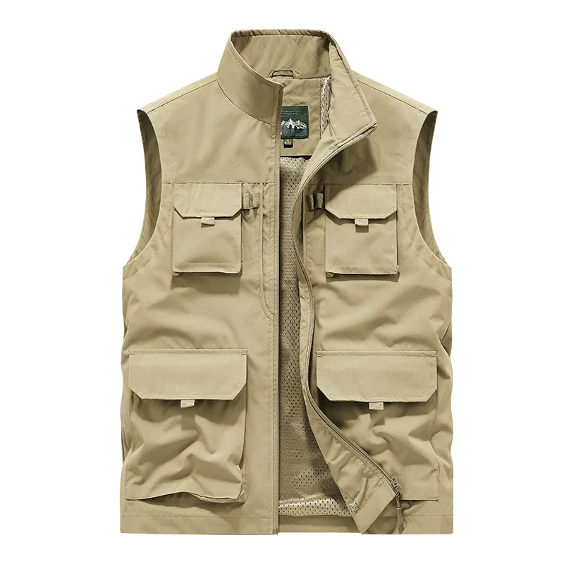 Men Outdoor Cargo Vests Multi Pockets Photography Multifunctional Sleeveless Jackets Male Thin Mesh Breathable Casual Waistcoats