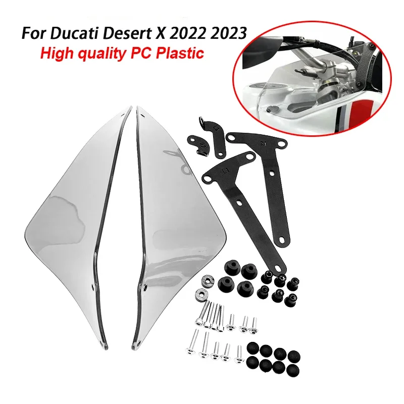 

DesertX Motorcycle Accessories Side Windshield Windscreen Panel Wind Deflecto Handguard for Ducati Desert X DesertX 2022-2024