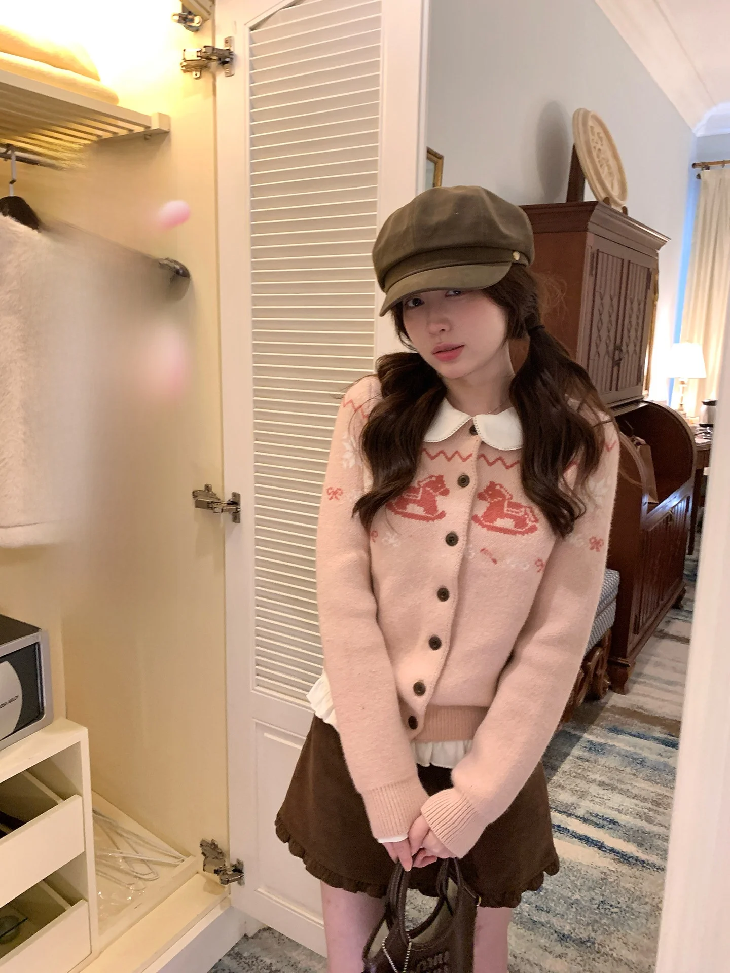 

PtonUmi Knitted Sweater Coat Women's round Ne Loose Fit Long Sve Warm Outerwear Faionable Korean Sle Online Exclusive