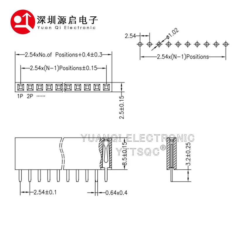 10PCS 2/3/4/5/6/7/8/9/10/12/14/15/16/18/20/24/40 PIN SINGLE Row Straight FEMALE PIN HEADER 2.54MM PITCH Strip Connector Socket