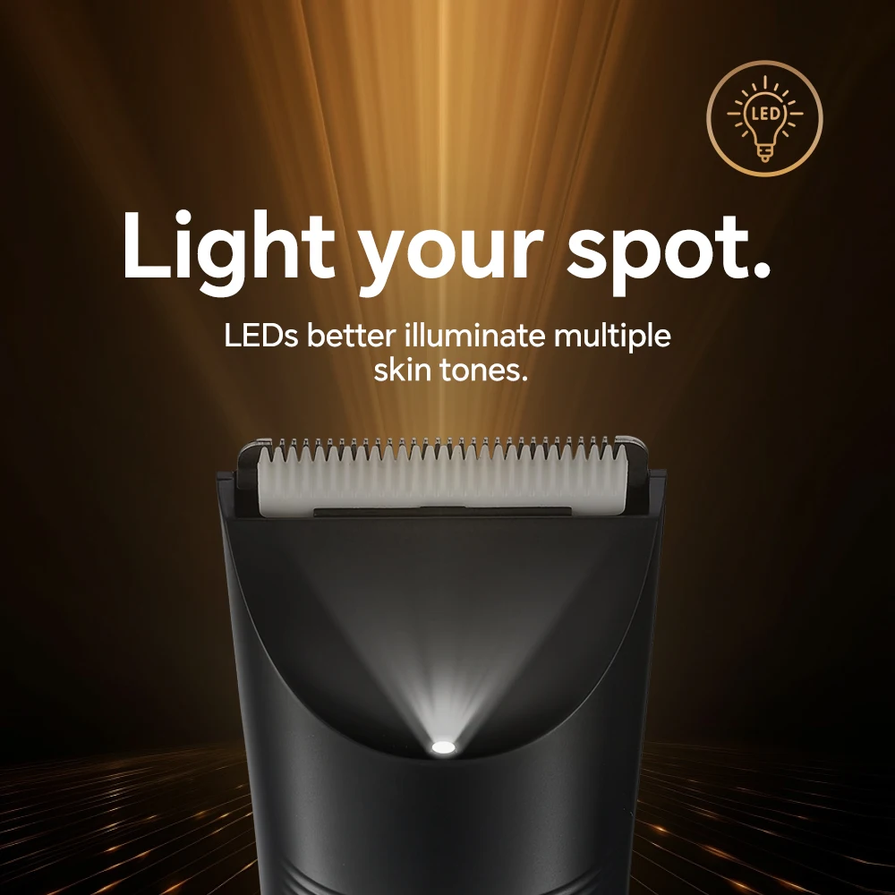 Aparador de pêlos corporal profissional, iluminação LED, tela de exibição digital inteligente, esteticista de barbeador elétrico, máquina de cortar beleza