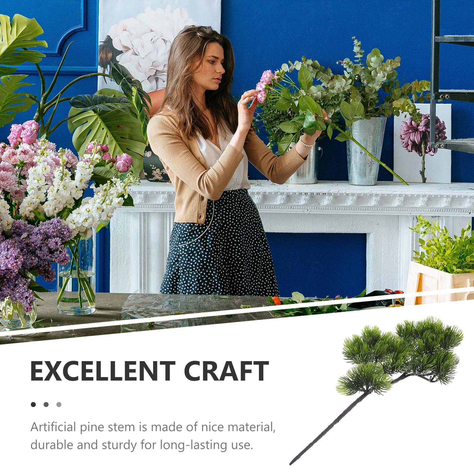 

4 Pcs Artificial Pine Needles Fake Branch Stems Simulation Plant Christmas Decoration Faux Pine Picks for Home Office Garland