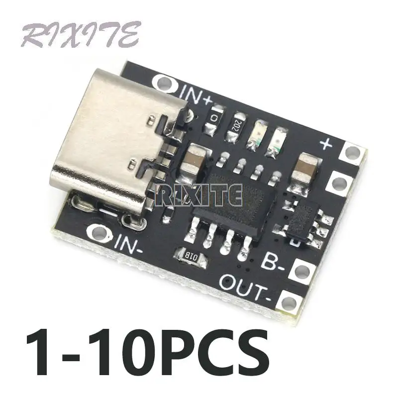 1-10 sztuk bardzo mały panel ładowania baterii litowej 1A trójskładnikowa bateria litowa 3.7V4.2V moduł ładowarki typu C płyta ochronna