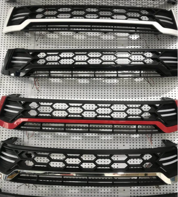 Black Grill Grille Trim With LED For HILUX REVO 2015-2017 Pickup Accessories Parts