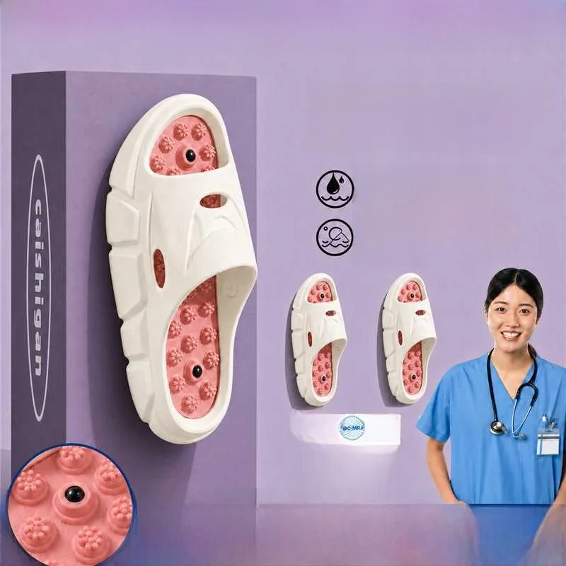 Anti-Slip Odor-Resistant Women's Flat Sandals Pressure Point Slippers Foot Massage Slippers Comfortable PVC Material Summer S... image 5