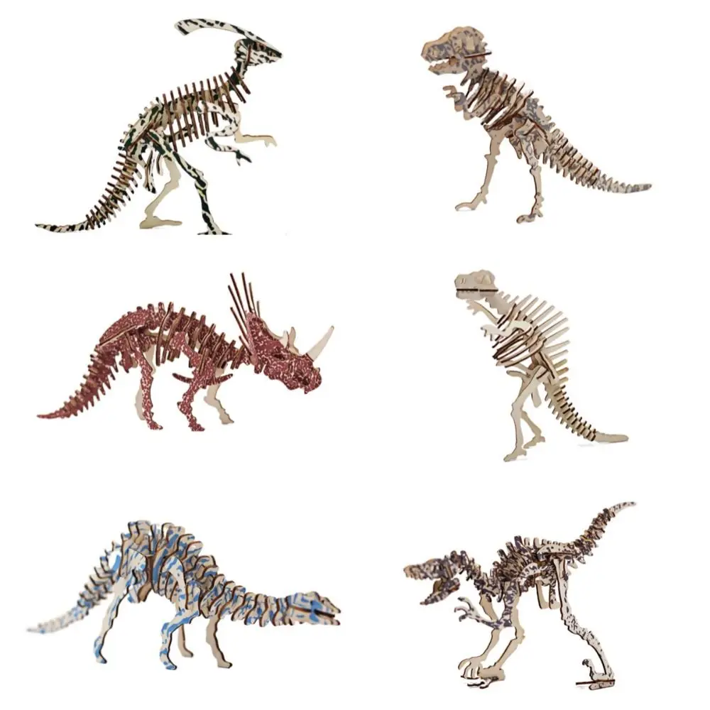 Deinonychus-木製恐竜の3Dパズル,トリケラトプス,ディプロドクス,モンテッソーリ,ティラノサウルス