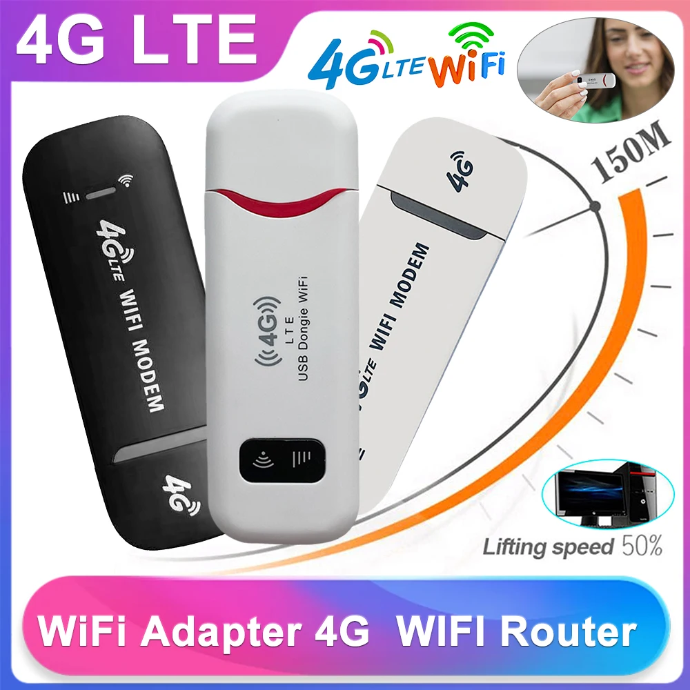 4G LTE Wireless LTE WiFi Router USB Dongle 150Mbps Modem Stick WiFi Adapter USB Modem Pocket Hotspot Dongle Mobile Broadband