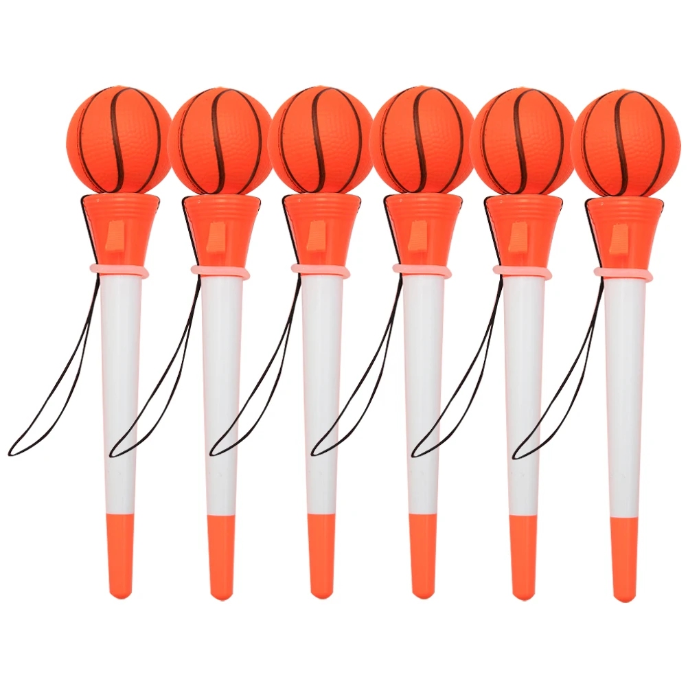 

6 Pcs Ejection Basketball Pen Kid Gifts Pens Sports Ballpoint Pop Toy School Party Favor Plastic for Kids Child Cute