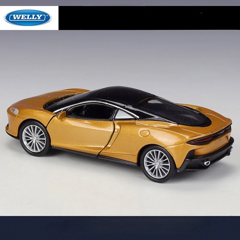 WELLY 1:36 McLaren GT Die-Cast Car Model Pull-Back Toy Vehicle Children Boy Birthday Gift Collection Miniature Voiture