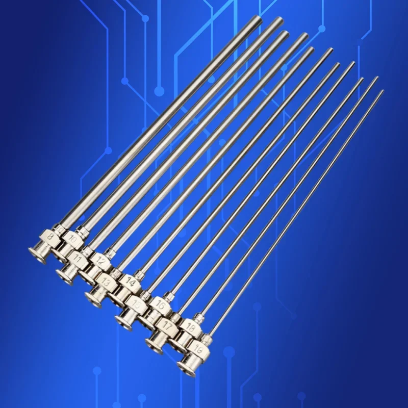 Free Shipping High Precision All Metal Tips Tube Length 10cm Blunt Stainless Steel 10Pcs Dispensing Needles Syringe Needle Tips