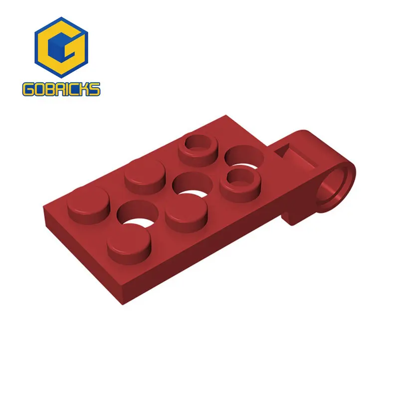 Gobricks 10PCS Bricks Hinge Plate 2 x 4 with Pin Hole and 3 Holes - Top compatible with lego 98286 pieces of children's toys