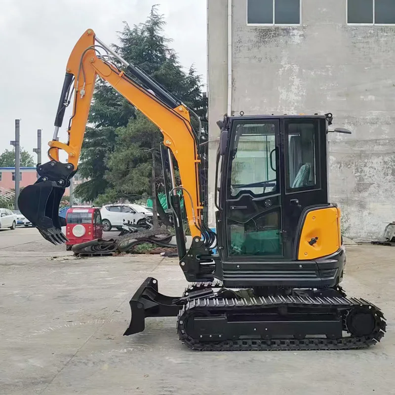 Full Hydraulic 3.5 Ton Mini Excavator Diesel Engine Rubber Crawler Compact Excavator CE EPA Construction Machinery Customized