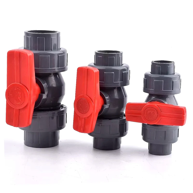 20~110mm PVC Union Ball Valve Water Pipe Fittings Ball Valve Agriculture Garden Irrigation Adapter Aquarium Fish Tank Tube Valve