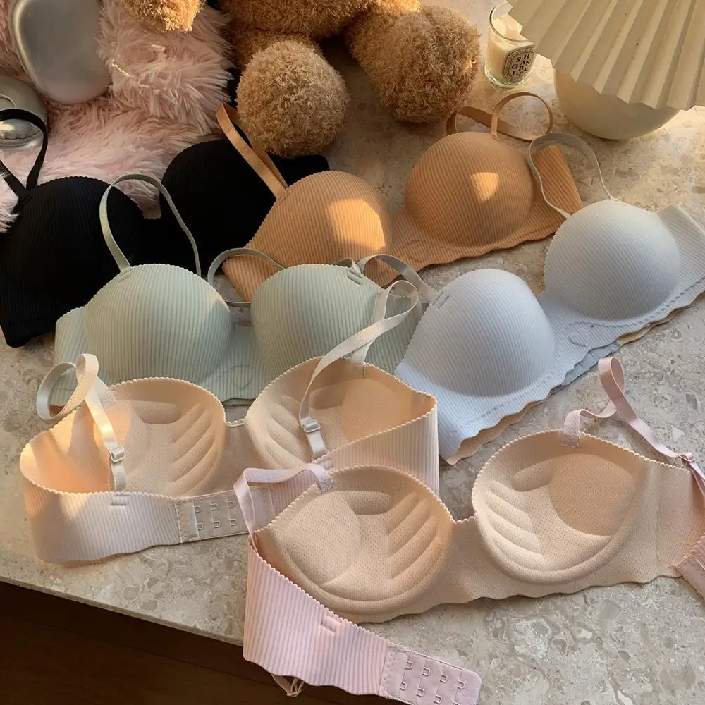 Reggiseni senza cuciture per donna Intimo morbido 1/2 tazza Reggiseno push up Bralette Comfort Reggiseno invisibile Senza ferretto Semplice lingerie sexy